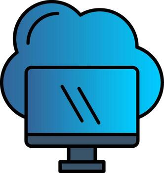 Computing Line Filled Gradient  Icon vector