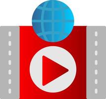 Video Ad Flat Gradient  Icon vector