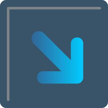 Down Right Flat Gradient  Icon vector