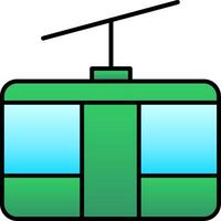 Cableway Line Filled Gradient  Icon vector