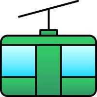 Cableway Line Filled Gradient  Icon vector