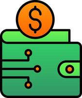 Ewallet Line Filled Gradient  Icon vector