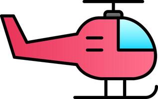 Helicopter Line Filled Gradient  Icon vector