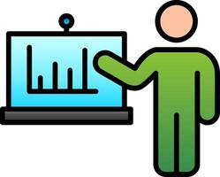Presentation Line Filled Gradient  Icon vector