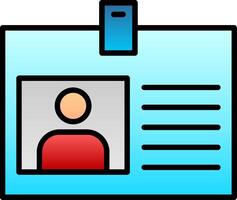 Id Card Line Filled Gradient  Icon vector