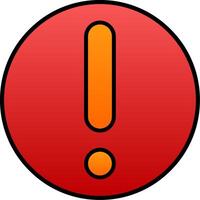 Exclamation Mark Line Filled Gradient  Icon vector