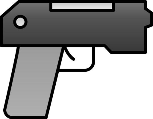Pistol Line Filled Gradient  Icon