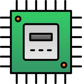 Processor Line Filled Gradient  Icon vector