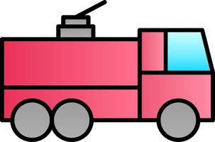 Fire Truck Line Filled Gradient  Icon vector