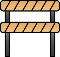 Road Block Line Filled Gradient  Icon vector