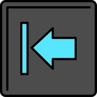 Left Arrow Line Filled Gradient  Icon vector