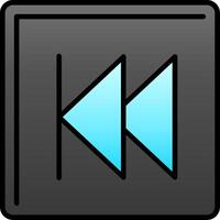 Backward Line Filled Gradient  Icon vector