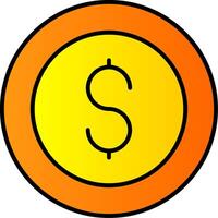 Coin Line Filled Gradient  Icon vector