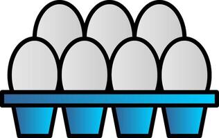 Egg Tray Line Filled Gradient  Icon vector