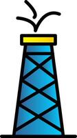 petróleo torre línea lleno degradado icono vector