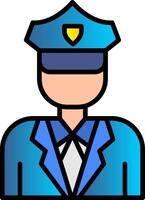 Police Line Filled Gradient  Icon vector