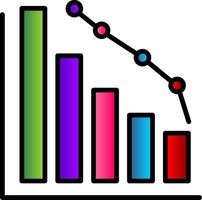 Decrease Line Filled Gradient  Icon vector