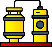 Processing Plant Line Filled Gradient  Icon vector