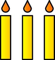Candle Line Filled Gradient  Icon vector