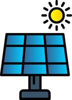 solar panel línea lleno degradado icono vector