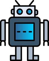 robot línea lleno degradado icono vector