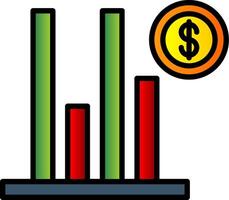 Loss Line Filled Gradient  Icon vector