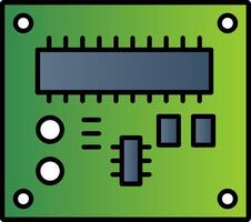 Pcb Board Line Filled Gradient  Icon vector