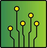 Circuit Line Filled Gradient  Icon vector