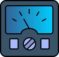 Ammeter Line Filled Gradient  Icon vector