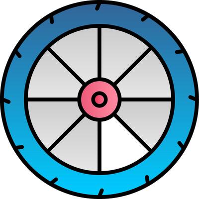 Wheel Line Filled Gradient  Icon