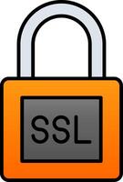 SSL Line Filled Gradient  Icon vector