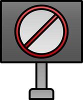 Forbidden Sign Line Filled Gradient  Icon vector