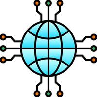 Network Line Filled Gradient  Icon vector