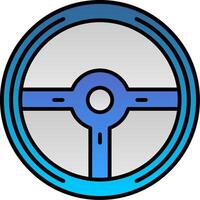 Steering Wheel Line Filled Gradient  Icon vector
