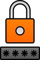 Security Pin Line Filled Gradient  Icon vector