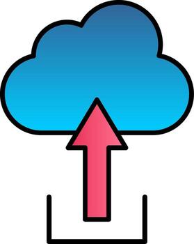 Upload Line Filled Gradient  Icon vector