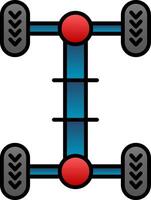 Chassis Line Filled Gradient  Icon vector