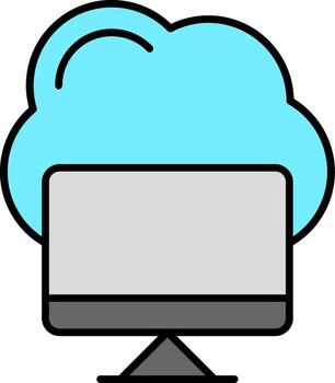 Cloud Computing Line Filled Gradient  Icon vector