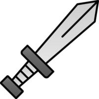 espada línea lleno degradado icono vector