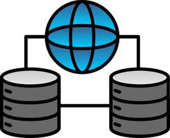 Network Data Line Filled Gradient  Icon vector