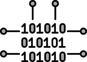 Binary Code Line Filled Gradient  Icon vector