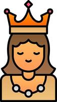 Princess Line Filled Gradient  Icon vector