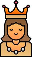 Princess Line Filled Gradient  Icon vector