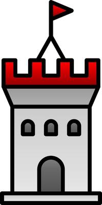 Castle Line Filled Gradient  Icon