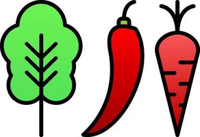 Vegetables Line Filled Gradient  Icon vector