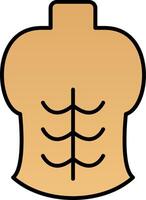 abdominales línea lleno degradado icono vector