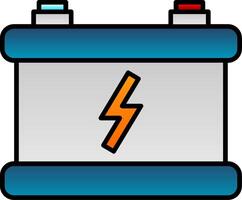 Car Battery Line Filled Gradient  Icon vector