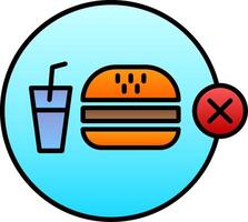 No Junk Food Line Filled Gradient  Icon vector