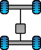 Axletree Line Filled Gradient  Icon vector