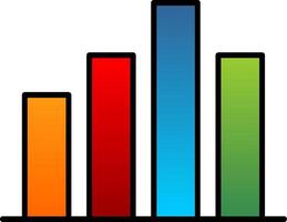 Chart Line Filled Gradient  Icon vector